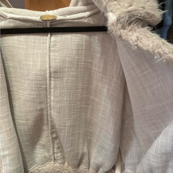 Free People One Zuri Parka Fuzzy Teddy Hooded Jacket Cream Sz S/P - Picture 13 of 14
